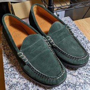 J. Crew Men's Camden Penny Loafer Green Suede Size 7.5